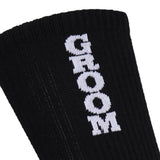Maxbell Cotton Mens Wedding Groom Socks Breathable Short Crew Socks Black GROOM