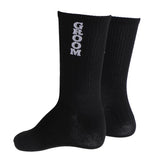 Maxbell Cotton Mens Wedding Groom Socks Breathable Short Crew Socks Black GROOM