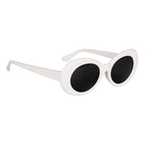 Maxbell Retro Clout Goggles Glasses Oval Bold Mod Thick Framed Sunglasses White - Aladdin Shoppers