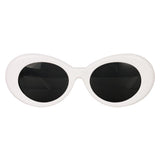 Maxbell Retro Clout Goggles Glasses Oval Bold Mod Thick Framed Sunglasses White - Aladdin Shoppers