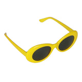 Maxbell Retro Clout Goggles Glasses Oval Bold Mod Thick Framed Sunglasses Yellow - Aladdin Shoppers
