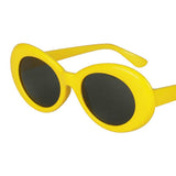 Maxbell Retro Clout Goggles Glasses Oval Bold Mod Thick Framed Sunglasses Yellow - Aladdin Shoppers