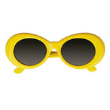 Maxbell Retro Clout Goggles Glasses Oval Bold Mod Thick Framed Sunglasses Yellow - Aladdin Shoppers