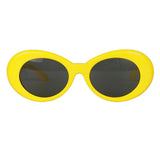 Maxbell Retro Clout Goggles Glasses Oval Bold Mod Thick Framed Sunglasses Yellow - Aladdin Shoppers