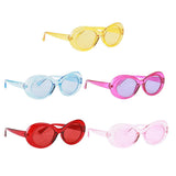 Maxbell 2 Retro Transparent Clout Goggles Oval Bold Mod Thick Framed Sunglasses