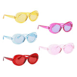 Maxbell 2 Retro Transparent Clout Goggles Oval Bold Mod Thick Framed Sunglasses