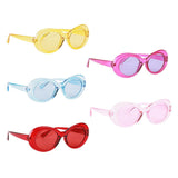 Maxbell 2 Retro Transparent Clout Goggles Oval Bold Mod Thick Framed Sunglasses