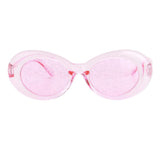Maxbell 2 Retro Transparent Clout Goggles Oval Bold Mod Thick Framed Sunglasses