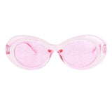 Maxbell 2 Retro Transparent Clout Goggles Oval Bold Mod Thick Framed Sunglasses
