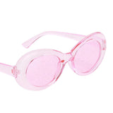 Maxbell 2 Retro Transparent Clout Goggles Oval Bold Mod Thick Framed Sunglasses