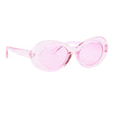 Maxbell 2 Retro Transparent Clout Goggles Oval Bold Mod Thick Framed Sunglasses
