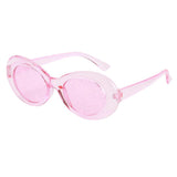Maxbell 2 Retro Transparent Clout Goggles Oval Bold Mod Thick Framed Sunglasses