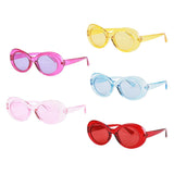 Maxbell 2 Retro Transparent Clout Goggles Oval Bold Mod Thick Framed Sunglasses