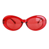 Maxbell 2 Retro Transparent Clout Goggles Oval Bold Mod Thick Framed Sunglasses