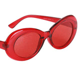 Maxbell 2 Retro Transparent Clout Goggles Oval Bold Mod Thick Framed Sunglasses