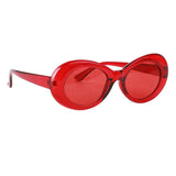 Maxbell 2 Retro Transparent Clout Goggles Oval Bold Mod Thick Framed Sunglasses