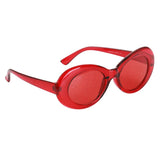 Maxbell 2 Retro Transparent Clout Goggles Oval Bold Mod Thick Framed Sunglasses