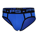 Maxbell Maxbell Sexy Men Stretchy Mesh Panties Low Rise Underwear Sports Underpants M Blue