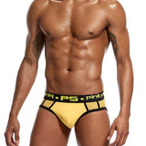 Maxbell Maxbell Sexy Men Stretchy Mesh Panties Low Rise Underwear Sports Underpants L Yellow