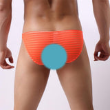 Maxbell Sexy Mens Striped Sheer Mesh Briefs Underwear Stretch Panties L Orange - Aladdin Shoppers