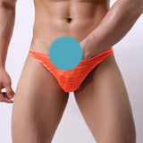 Maxbell Sexy Mens Striped Sheer Mesh Briefs Underwear Stretch Panties L Orange - Aladdin Shoppers