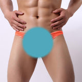 Maxbell Sexy Mens Striped Sheer Mesh Briefs Underwear Stretch Panties L Orange - Aladdin Shoppers