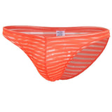 Maxbell Sexy Mens Striped Sheer Mesh Briefs Underwear Stretch Panties L Orange - Aladdin Shoppers