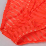 Maxbell Sexy Mens Striped Sheer Mesh Briefs Underwear Stretch Panties L Orange - Aladdin Shoppers
