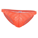 Maxbell Sexy Mens Striped Sheer Mesh Briefs Underwear Stretch Panties L Orange - Aladdin Shoppers