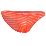 Maxbell Sexy Mens Striped Sheer Mesh Briefs Underwear Stretch Panties 2XL Orange - Aladdin Shoppers