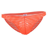 Maxbell Sexy Mens Striped Sheer Mesh Briefs Underwear Stretch Panties 2XL Orange - Aladdin Shoppers