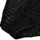 Maxbell Sexy Mens Striped Sheer Mesh Briefs Underwear Stretch Panties L Black - Aladdin Shoppers