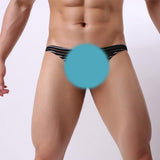 Maxbell Sexy Mens Striped Sheer Mesh Briefs Underwear Stretch Panties L Black - Aladdin Shoppers