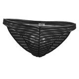 Maxbell Sexy Mens Striped Sheer Mesh Briefs Underwear Stretch Panties L Black - Aladdin Shoppers