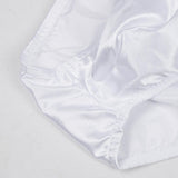 Maxbell Sexy Men's Shiny Imitation Leather Pouch Mini Briefs Underwear XL White