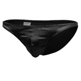 Maxbell Sexy Men's Shiny Imitation Leather Pouch Mini Briefs Underwear XL Black