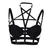 Maxbell Maxbell Sexy Hollow Strappy Cage Bra Body Harness Crop Top Goth Steampunk Costume 2