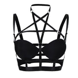 Maxbell Maxbell Sexy Hollow Strappy Cage Bra Body Harness Crop Top Goth Steampunk Costume 2