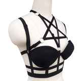 Maxbell Maxbell Sexy Hollow Strappy Cage Bra Body Harness Crop Top Goth Steampunk Costume 2