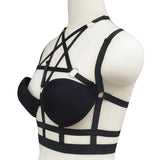 Maxbell Maxbell Sexy Hollow Strappy Cage Bra Body Harness Crop Top Goth Steampunk Costume 2