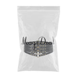 Maxbell Womens Steampunk Rivets Wide Band Corset Waistband Cincher Belt Hollow Black
