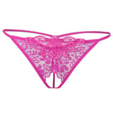 Maxbell Sexy Sheer Lace Crotchless Panties G String T Back Thong Rose - Aladdin Shoppers