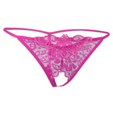Maxbell Sexy Sheer Lace Crotchless Panties G String T Back Thong Rose - Aladdin Shoppers