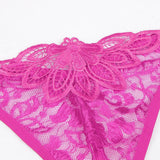 Maxbell Sexy Sheer Lace Crotchless Panties G String T Back Thong Rose - Aladdin Shoppers
