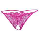 Maxbell Sexy Sheer Lace Crotchless Panties G String T Back Thong Rose - Aladdin Shoppers
