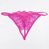 Maxbell Sexy Sheer Lace Crotchless Panties G String T Back Thong Rose - Aladdin Shoppers