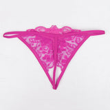 Maxbell Sexy Sheer Lace Crotchless Panties G String T Back Thong Rose - Aladdin Shoppers