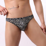 Maxbell Maxbell Men Sexy Underwear Low-rise Leopard Briefs Underpants Bikini Underpants XL