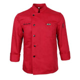 Maxbell Chef Jacket Coat Uniform Long Sleeve Hotel Kitchen Cook Apparel 2XL Red
