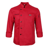 Maxbell Chef Jacket Coat Uniform Long Sleeve Hotel Kitchen Cook Apparel 2XL Red